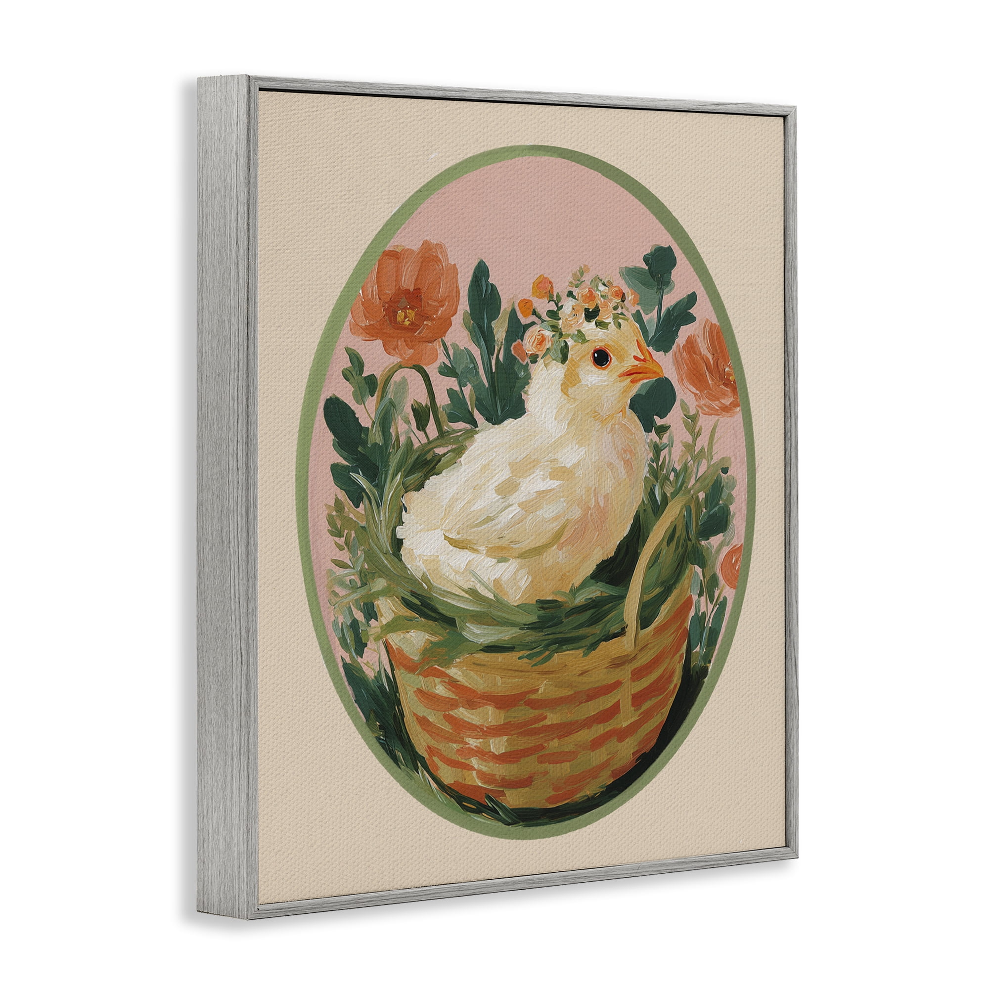 Stupell Industries Bloom Nest Chick Gray Framed Giclee Art, design by Yen