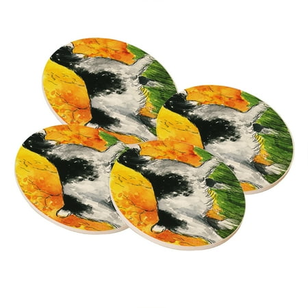 

KuzmarK Sandstone Drink Coaster (set of 4) - English Springer Spaniel Dog Art by Denise Every