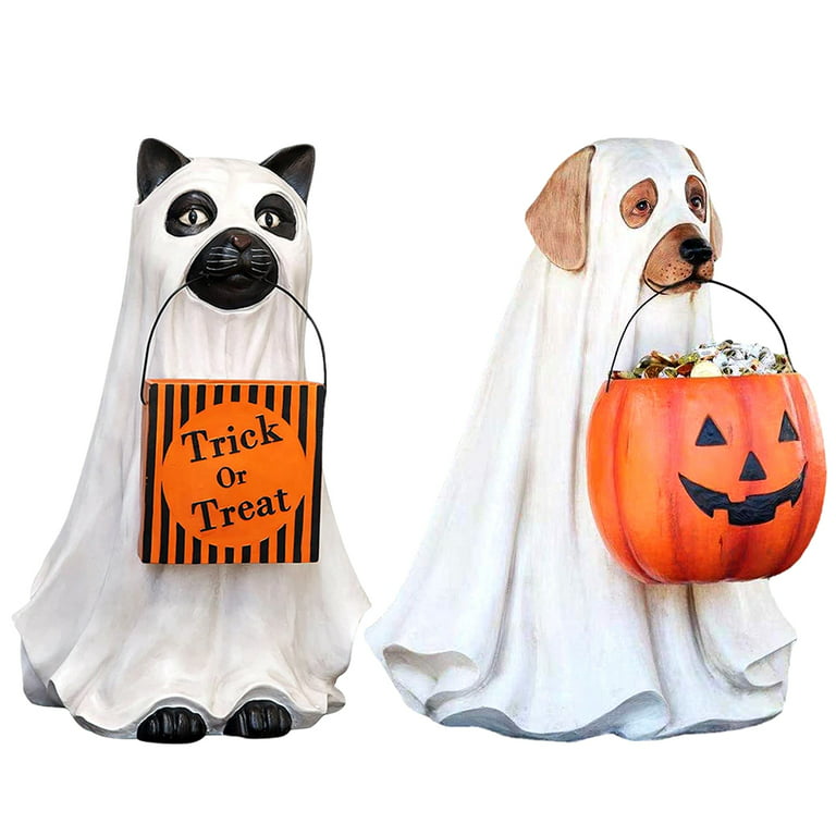 ROZYARD for Creative Halloween Ghost Dog for Cat Statues with ...