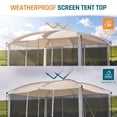 thumbnail image 5 of 13' x 9' Screen House Tent with Projection Mesh Gazebos Camping Tent for Outdoor Patios Backyards Beige, 5 of 10