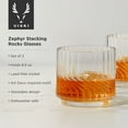 thumbnail image 3 of Viski Zephyr Lowball Tumblers for Home Bar, Gifts for Men, 8.5 oz, Set of 2, 3 of 6