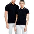 thumbnail image 1 of UKAP Man Shirt Lapel Collared Polo Top Two Buttons Soft Spring Blouse Black (2099) 4XL, 1 of 2