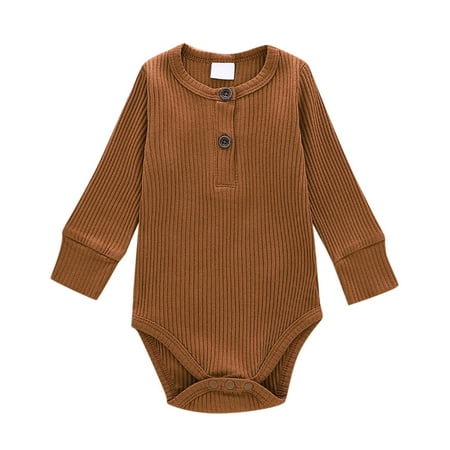 

Cute Romper Baby 9 Month Old Baby Boy Clothes Kids Toddler Baby Girls Boys Long Sleeve Solid Ribbed Romper Bodysuit Outfits Clothes Boy Fall Romper