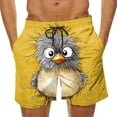 thumbnail image 2 of BRGZLK Mens Beach Shorts Summer Drawstring Waist Funny Cute Animal Expression Printing Summer Swim Trunks Novelty Beachwear Sports Vacation Shorts with Pockets, 2 of 6