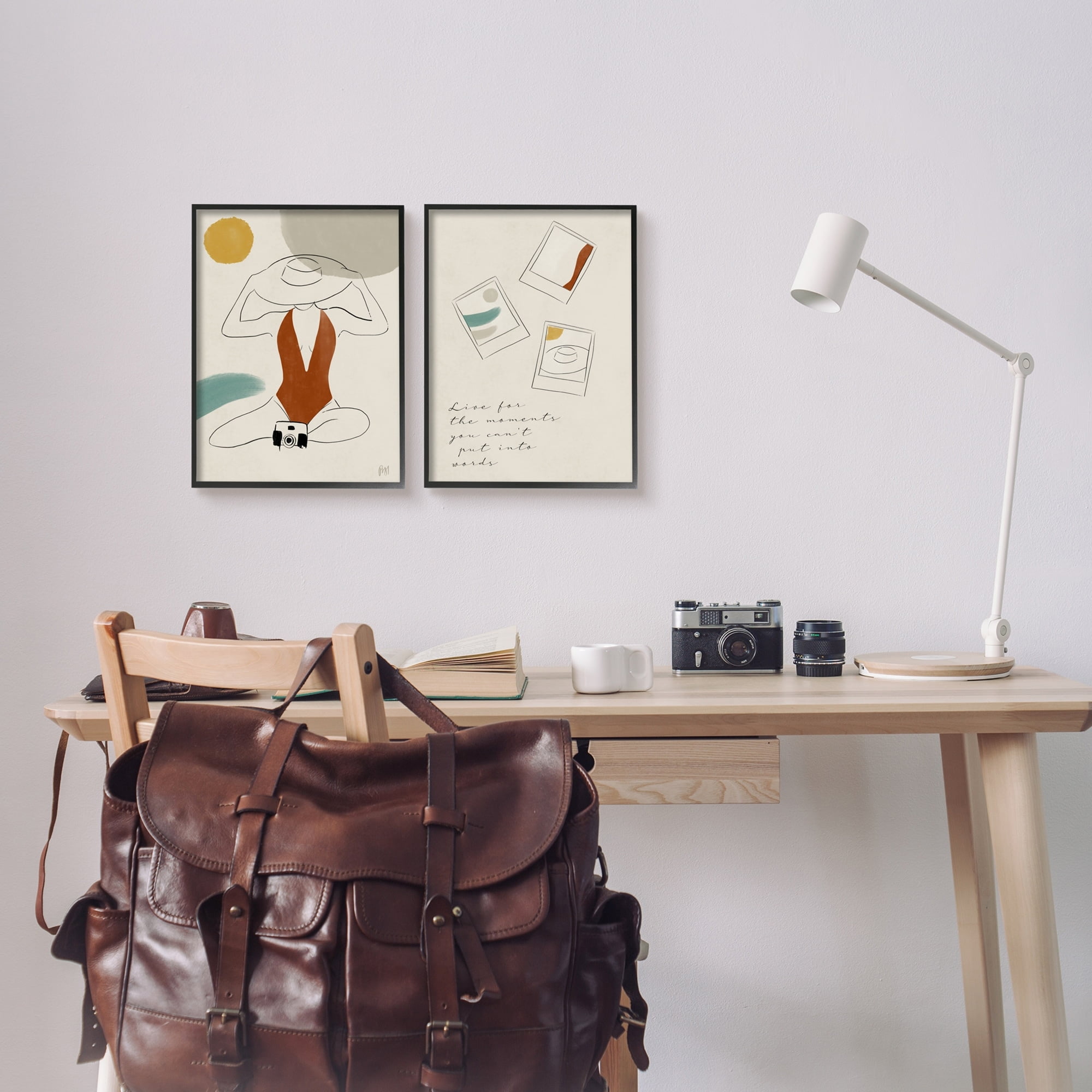 Stupell Indtries Live For The Moments Polaroids Woman in Swimsuit,24 x 30,Design by Birch&Ink