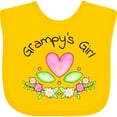 thumbnail image 3 of Inktastic Grampy's Girl Heart Flowers Girls Baby Bib, 3 of 4