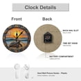 thumbnail image 3 of Wall Clock Decorative - Sunset Sea Turtle Print 2D Vintage Wall Clocks Battery Operated Silent Non-Ticking for Bedroom, Living Room, Kitchen, Office, Classroom, 10 Inch, 3 of 7