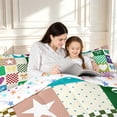 thumbnail image 4 of Manfei Geometric Check Full Size Comforter Sets,Cute Heart Bowtie Bedding Comforter Set,Yellow Green,Colorful Stars Reversible,3pcs,1 Comforter and 2 Pillowcases,3pcs,1 Comforter and 2 Pillowcases, 4 of 7