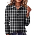 thumbnail image 2 of Women'S Knitted Collared Sweaters Long Sleeve V Neck Polo Shirts Winter Pullover Tops, 2 of 5