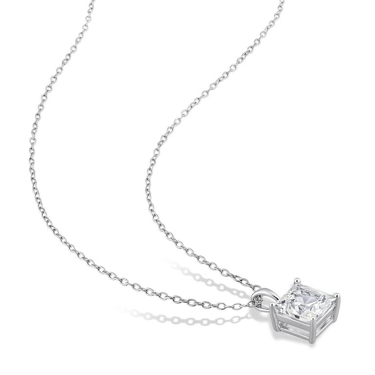 White sapphire cheap solitaire necklace