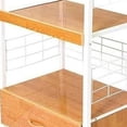thumbnail image 4 of Mod White and Natural Microwave Kitchen Cart, 4 of 5