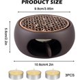 thumbnail image 2 of Ceramic teapot warmer, ceramic warmer, tea warmer with 3 candles and cushions, teapot warmer, warmer for beverages, tea, milk, 2 of 5