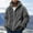 Dark Gray, variant on Men's Fleece Hooded Jacket Plus Size Fashion Winter Warm Sherpa Plush Zipper Fuzzy Jackets Casual Solid Color Comfort Soft Coats