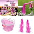 thumbnail image 2 of Filles Vélo Banderoles Poignées Guidon Pompons Rubans Panier Boîte Rose, 2 of 8