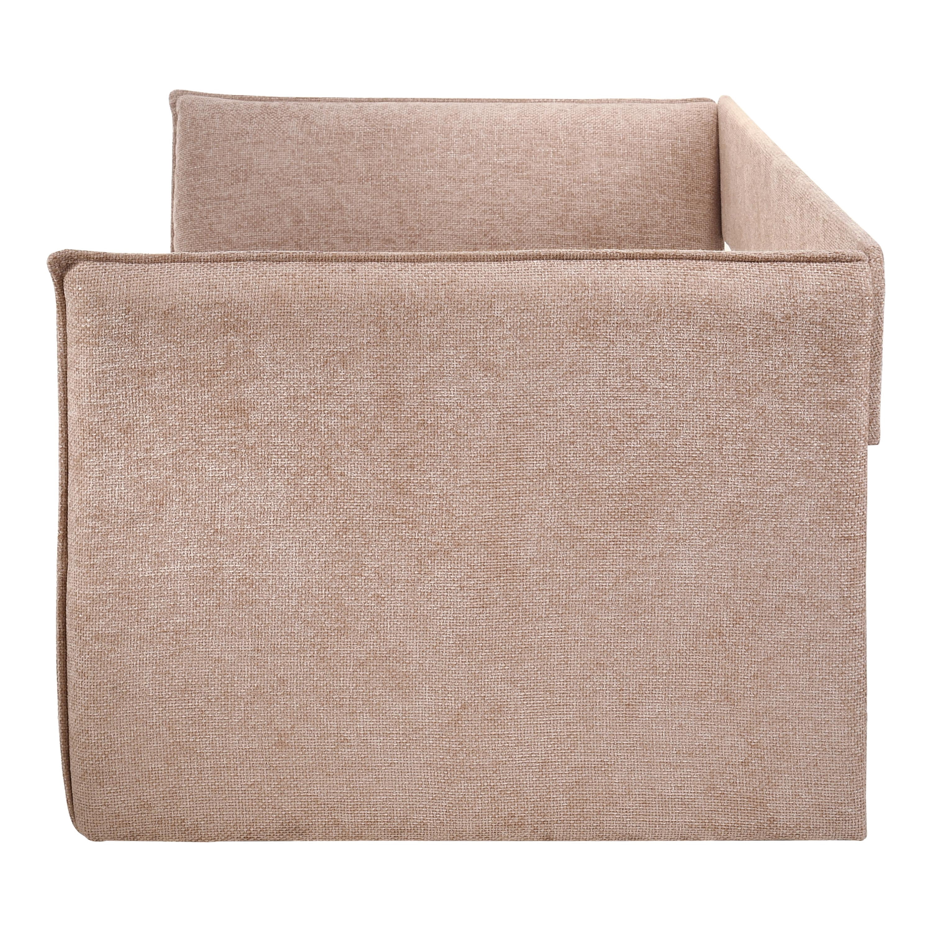 Furniture of America Liovet Fully Fabric Upholstered Flared Arm Twin Daybed with Trundle, Pink