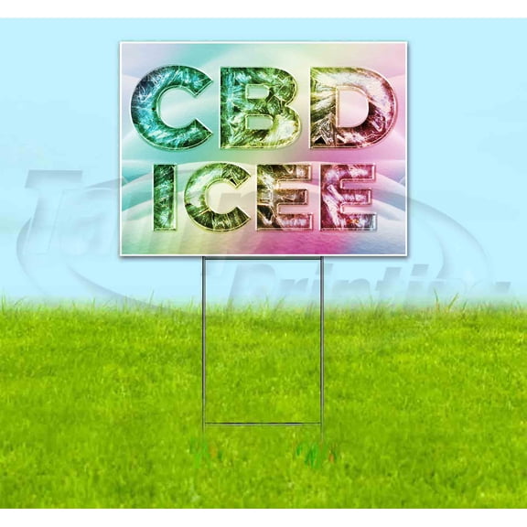 Ice & Snow Cbd Icee (18" x 24") Yard Sign, Includes Metal Step Stake