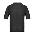 thumbnail image 3 of Crochet Knitted Shirts for Men Short Sleeve Button-Down Collar Tshirts Shirt Lightweight Hollow Out Breathable Casual Solid Beach Tees Tops, 3 of 5