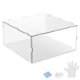thumbnail image 1 of Caja de exhibición de acrílico, 11.8x11.8x5.9 pulgadas/30x30x15cm, con base de madera blanca para coleccionables, a prueba de polvo, 1 of 6