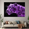 thumbnail image 6 of Mudket Framed Purple Crystal Leopard Canvas Wall Art, Unique Leopard Print Wall Decor, Modern Animal Wall Art Ready to Hang for Men - 12"L x 8"W, 6 of 10