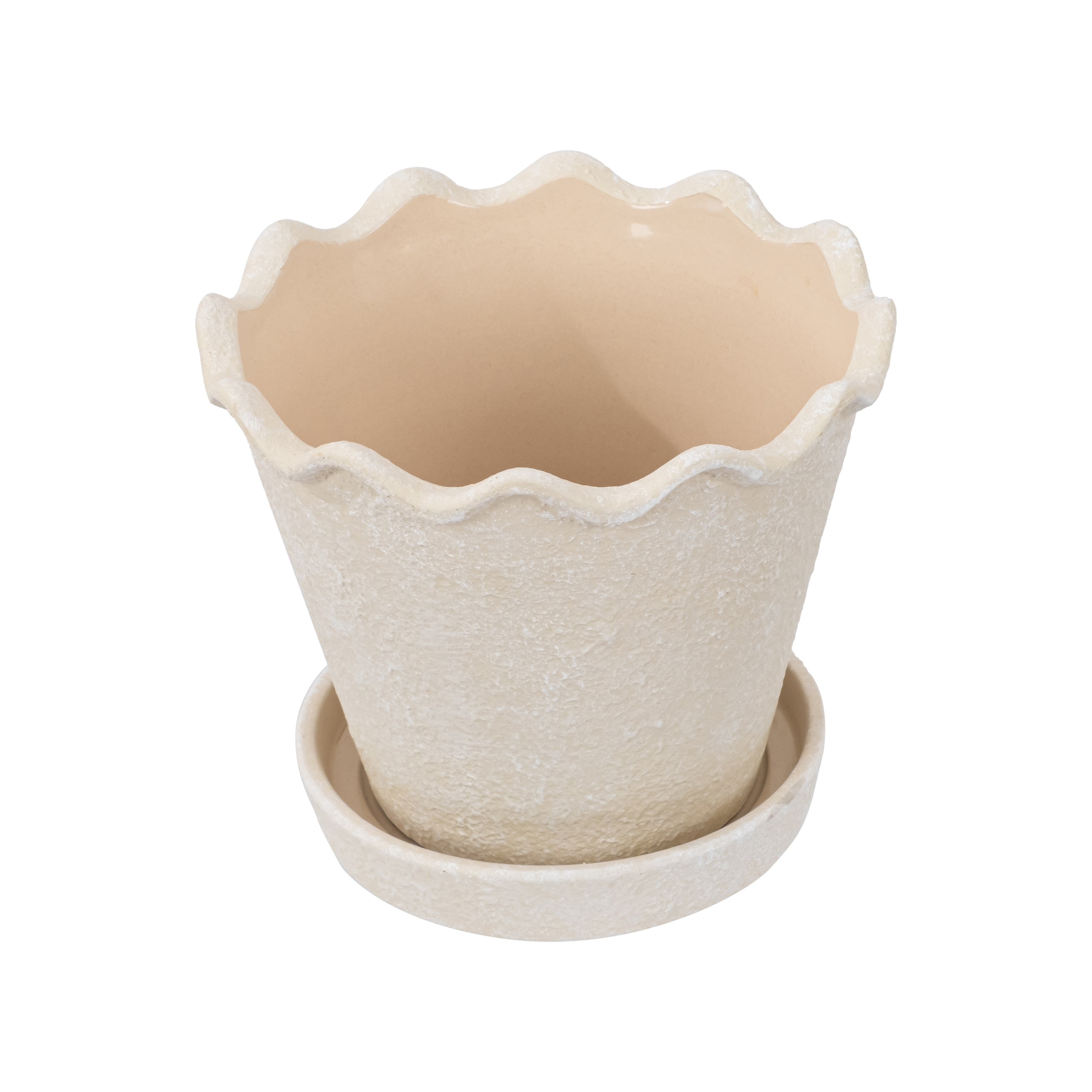 My Texas House Wave Ceramic Planter, Cream, 8 in photo 7