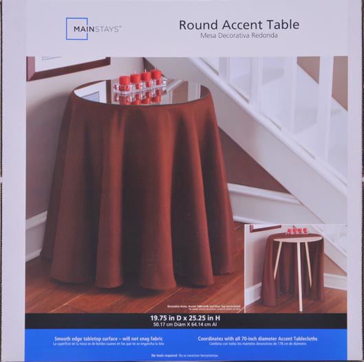 Mainstays 20 Round Decorative Table, 3 Leg Round Decorator Table