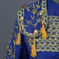 thumbnail image 7 of Elegant Men's Embroidered Tuxedo Set Blue Red Black White | Formal 2-Piece Suit with Gold Trim & Fringe | Regular Fit Floral Blazer Jacket Waistcoat Pants for Wedding Prom, 7 of 7