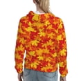 thumbnail image 7 of Picia Vintage maple leaves autumn Pattern Casual Women's Hoodie, Hooded Sweatshirt with Kangaroo Pocket, Comfortable Pullover with Eye-catching Drawstrings-Medium, 7 of 7