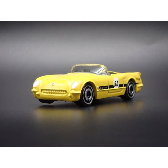(Open Box) 1955 55 CHEVY CHEVROLET CORVETTE CONVERTIBLE YELLOW 1:64 SCALE DIECAST MODEL CAR