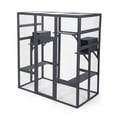 thumbnail image 3 of Spaco Large Multi-Tier Cat House, Fir Wood & Galvanized Net, Polycarbonate Panels, Spacious Interior, Perfect for Indoor & Outdoor Use, 3 of 15