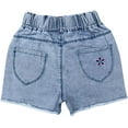 thumbnail image 4 of Peacolate 4-11Y Girls Denim Shorts Elastic Waistband Flower Ripped Jeans,Light,4Years, 4 of 6