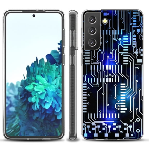 Slim-Fit TPU Protective Phone Case compatible with Samsung Galaxy S21  5G / S21 PLUS 5G, by OneToughShield ® - Cosmos Circuit