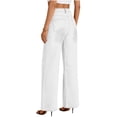 thumbnail image 6 of RYDCOT Women's Wide Leg Jeans High Waisted Stretchy Straight Leg Jeans Trendy Seamed Front Loose Denim Pants White, 6 of 7