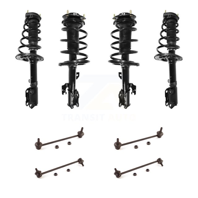 Transit Auto Front Rear Complete suspension Strut & TOR sway Bar Link Kit (8Pc) for Car Toyota Camry Excludes SE Models - Left Right Side (Driver Passenger) KSS-107853