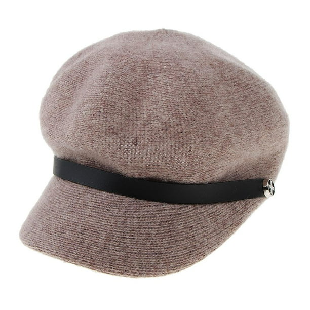 Sombrero clásico con visera plana para mujer de mezcla de lana Newsboy Cabbie Púrpura jinwen Sombrero de vendedor de periódicos de mujer
