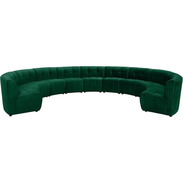 Meridian Furniture Sectionnel Modulaire 11 Pcs en Velours Vert Limitless