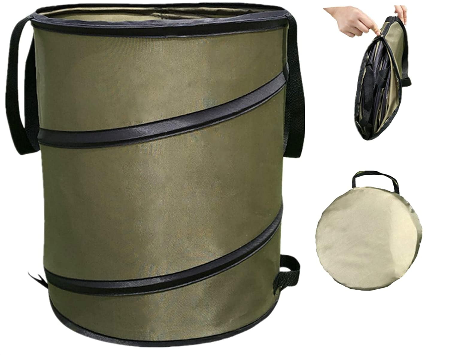 16.4 x 15.5 Black/Orange The Elixir Deco 10 gallon Gardening Bag Pop Up Collapsible Yard/Lawn Leaf Refuse Bag Container 