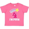 thumbnail image 3 of Inktastic 4th Birthday 4 Year Old Girls Rainbow Star Girls Toddler T-Shirt, 3 of 5