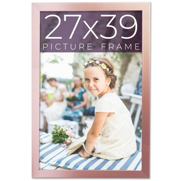 27x39 Annie Rose Gold Picture Frame - Contemporary Picture Frame Complete With UV Acrylic, Foam