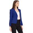 thumbnail image 2 of Chaqueta abierta de la chaqueta del traje de la cosecha del trabajo de la oficina del frente de las mujeres Azul real XL, 2 of 6
