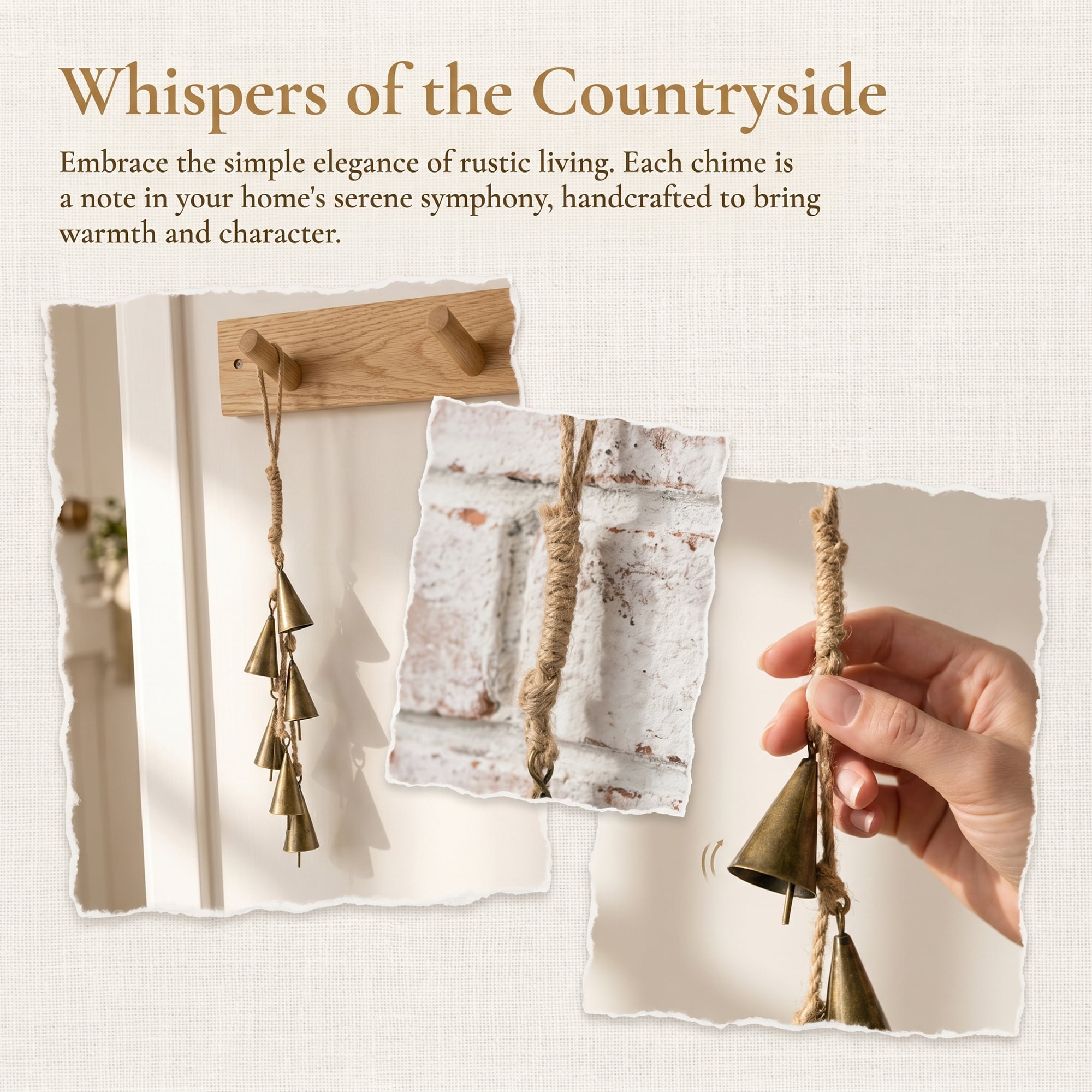 Unique Bargains Protection Rustic Iron Decorative Hanging Bell Bronze 0.9" x 0.9" x 12.6"