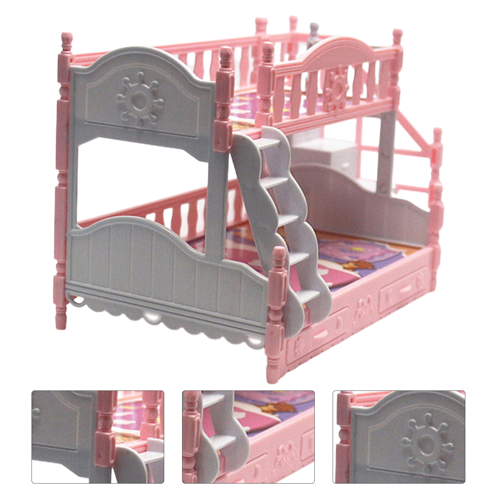 Travelwant Trundle Doll Bunk Bed with Bedding, Ladder, and Free