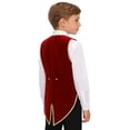 thumbnail image 7 of Aislor Boys Medieval Renaissance Vest Tailcoat Victorian Vintage Waistcoat Velvet Jacket Steampunk Red 14, 7 of 7