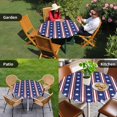 thumbnail image 4 of 4th of July Round Tablecloth for 36-44 Inch Tables,Fitted Table Cover with Elastic Edge,Independence Day Blue White Red Stripes Country Star Waterproof Outdoor Table Cloth Protector for Patio Dinner, 4 of 9