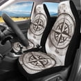 thumbnail image 2 of XYZCANDO Stretchy Car Seat Cover Front Seats SUV Auto Van, Cozy All-Season Car Seat Covers 2 pcs Polyester Compass Map, 2 of 10