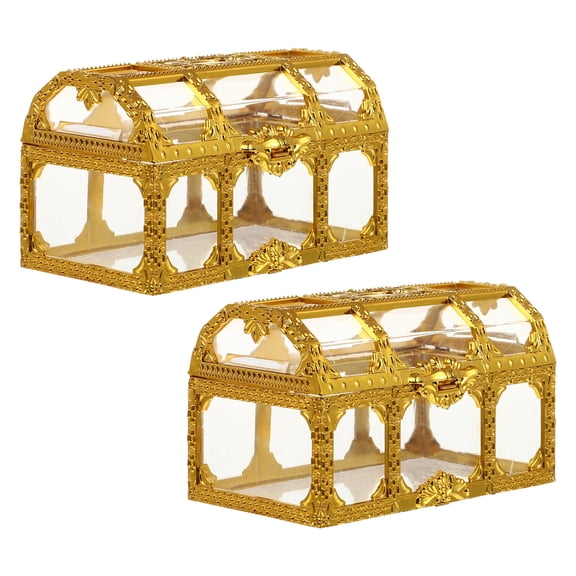 Transparent Plastic Treasure Chest Candy Boxes for Wedding Favors, Pirate Party , Jewelry Storage, Cookie Holders, Kids Toys
