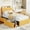 yellow, variant on Twin Size Bed Frame with 2 Storage Drawers, Bedframe with Storage Headboard, Upholstered Bed Frame, No Box Spring Needed, Easy Assembly, Yellow