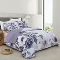 thumbnail image 2 of Dintszyayue Big Floral Quilt Set King Size,3Pcs Purple Flower Bedspread Set Reversible Lightweight (90"x110"), 2 of 4