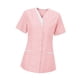 thumbnail image 2 of Scrubs Top para mujer, uniforme de enfermería suave lavable para salón de belleza, peluquero de mascotas Rosa M, 2 of 9