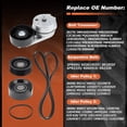thumbnail image 3 of Unique Bargains 90K-38279A Tensor de correa serpentina con kit de polea tensora para Ford Fusion 2006-2009 Kit de tensor de correa de transmisión para Mercury Mariner 2008, 3 of 7