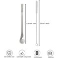 thumbnail image 2 of Hweilai 2 Pack Stainless Steel Straw with Filter Spoon, for Iced Tea, Cocktail, with 2 Cleaning Brushes (Silver), 2 of 5